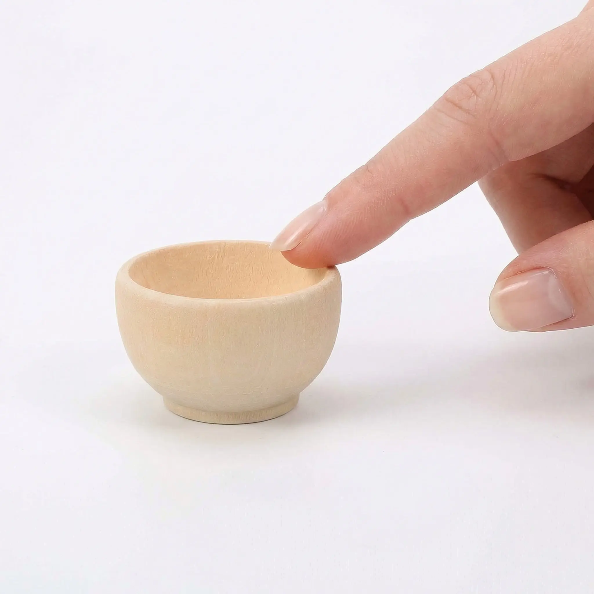 10Pcs Mini Unpainted Wooden Bowls Smooth Blank Surface DIY Craft Supplies for Home Decor Room Camp Decoration Wood Craft