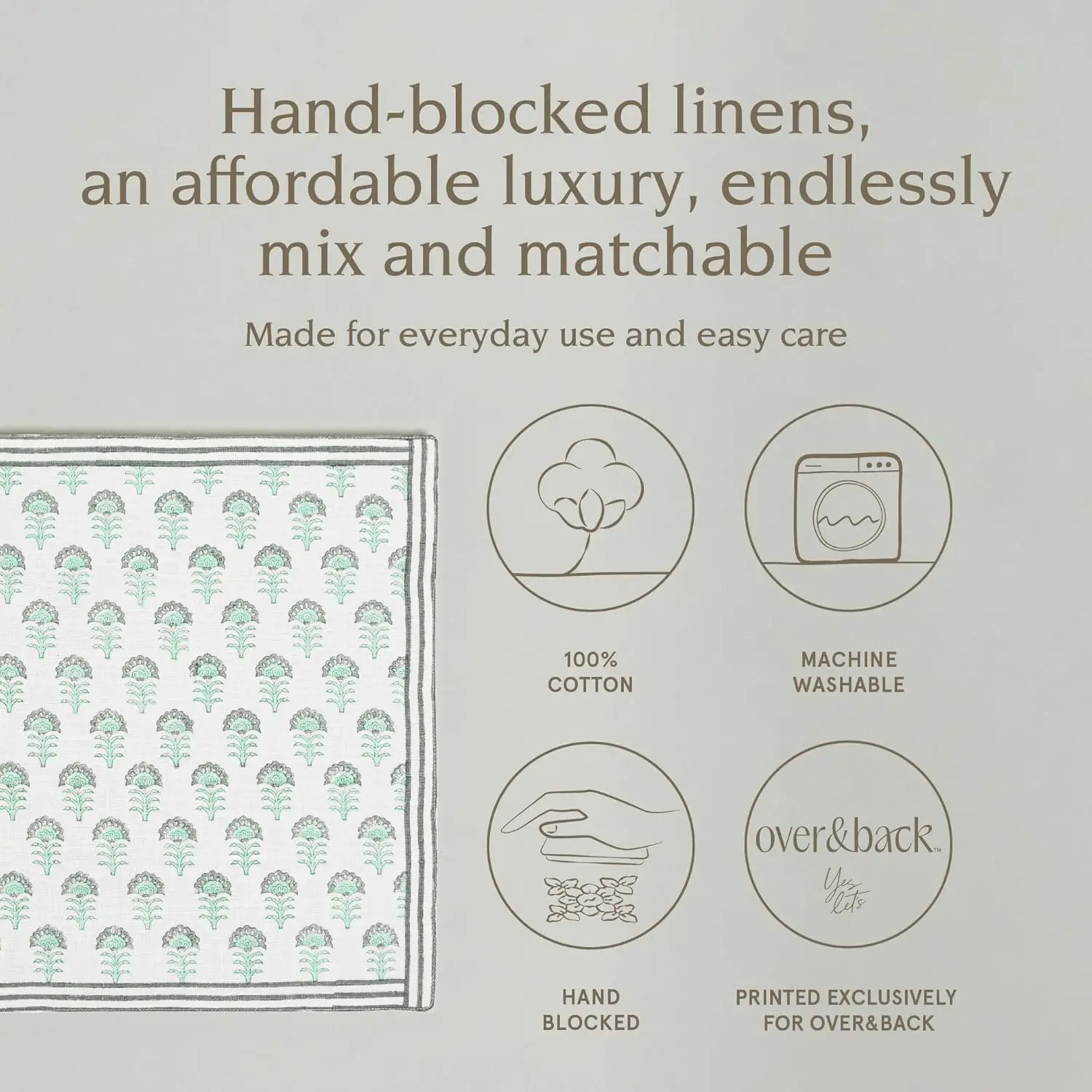 Blocked Placemats Colorful Dining Table Mat Each Placemat Is Unique Machine Washable Kitchen and Home Decor Green Flower