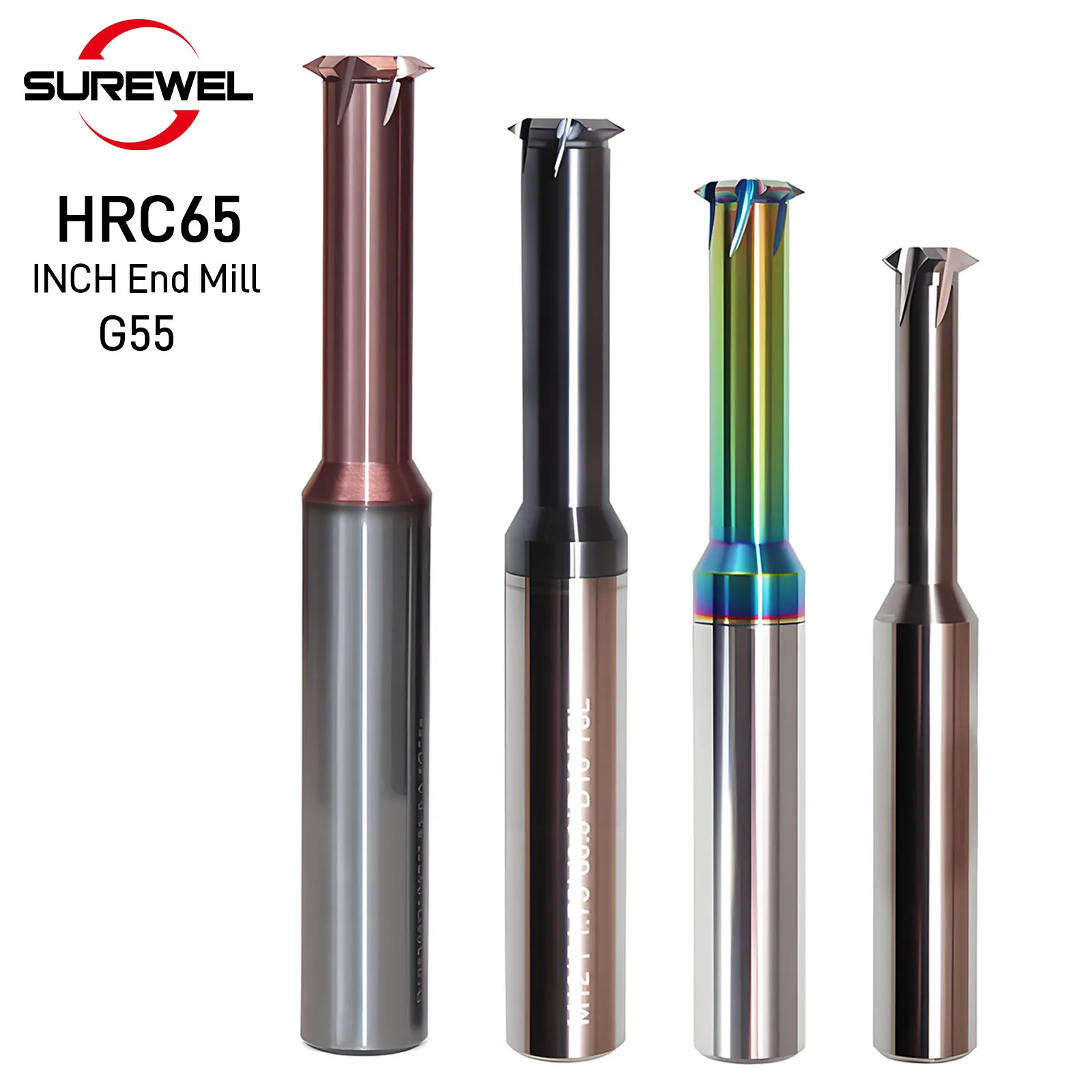 

SUREWEL HRC65 carbide thread milling cutter 1 Tooth Thread Mill inch D3 D4 D5 D6 D8 D10 D12 CNC Machining Aluminum Steel