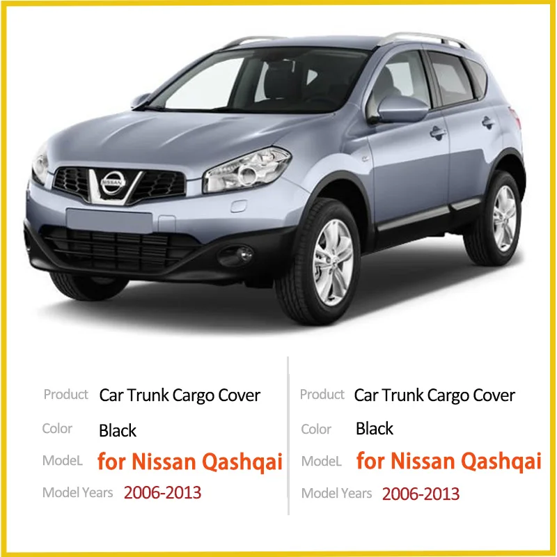 Car Trunk Cargo Cover for Nissan Qashqai J10 10 Dualis 2006~2013 2012 2010 2008 Accessorie Retractable Luggage Storage Partition