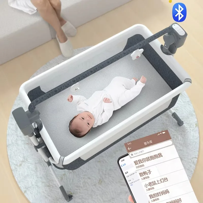 2026 Modern Electric Child Cradle Bed Baby Rocking Crib Newborn Soothing Rocking Chair Features New Design For Comfortable Coax