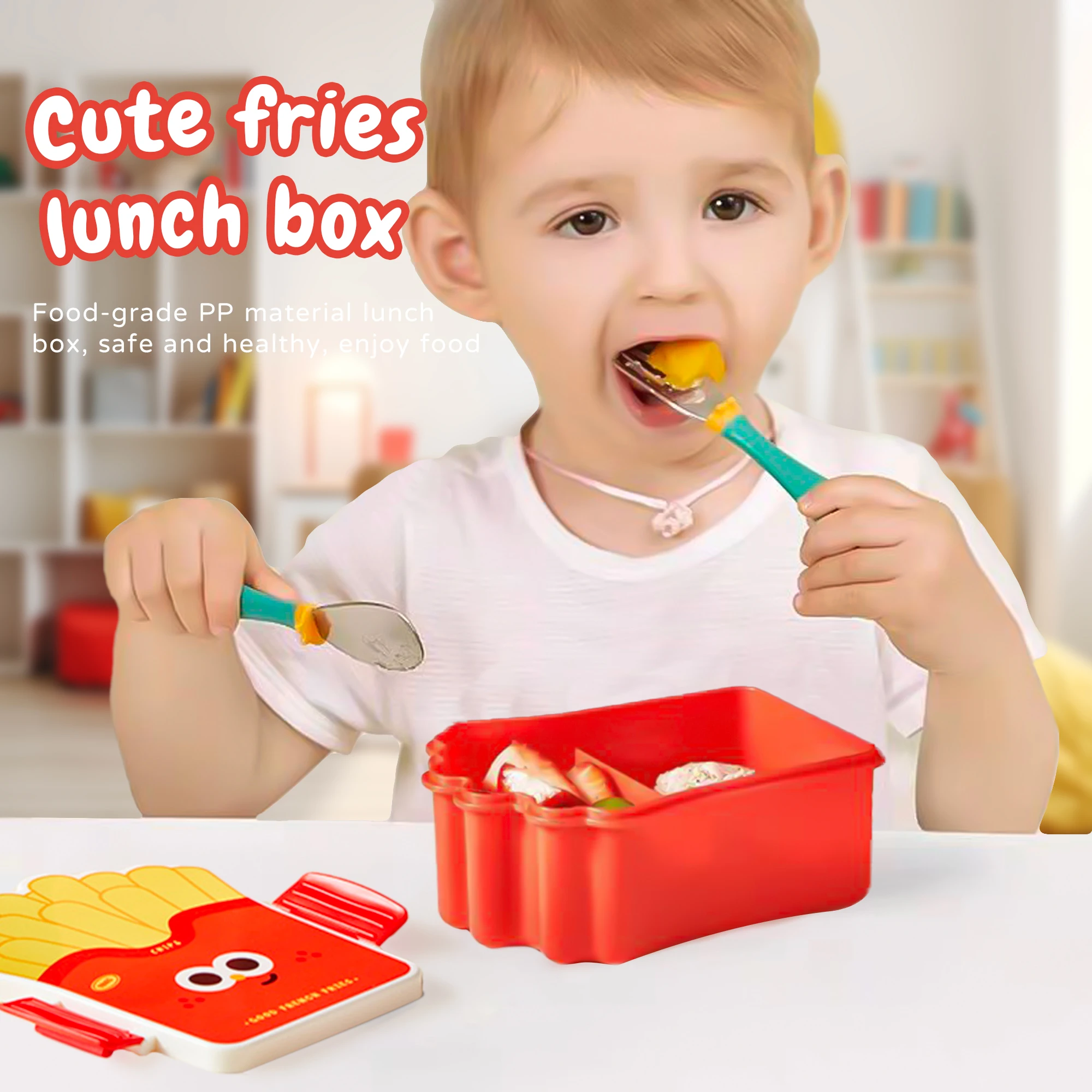 New creative shaped children's lunch box, french fries popcorn burger shaped lunch box, student travelling lunch box