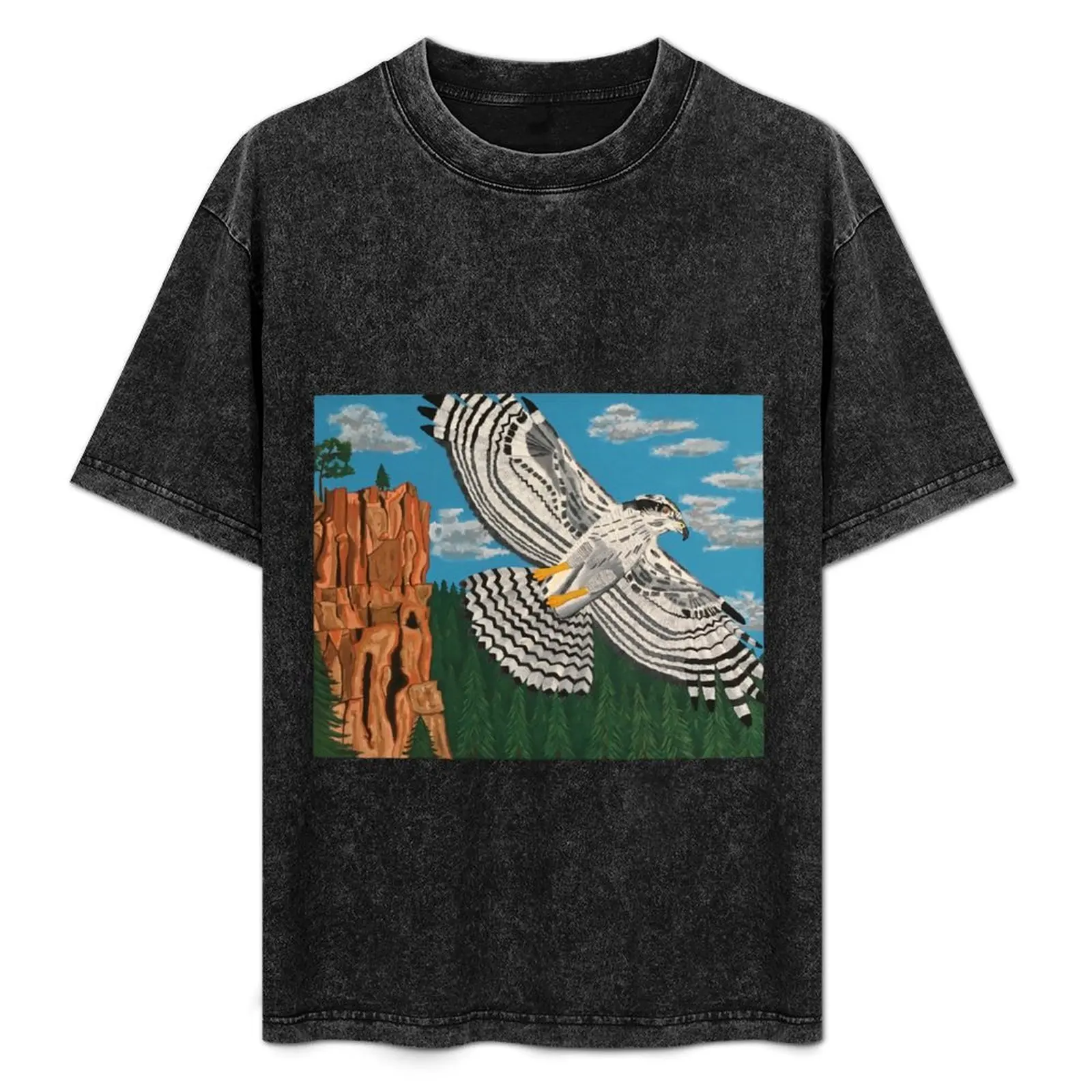 

Northern Goshawk soaring over Battleship Rock T-Shirt cotton t shirts man 100% cotton t shirt man T-Shirt
