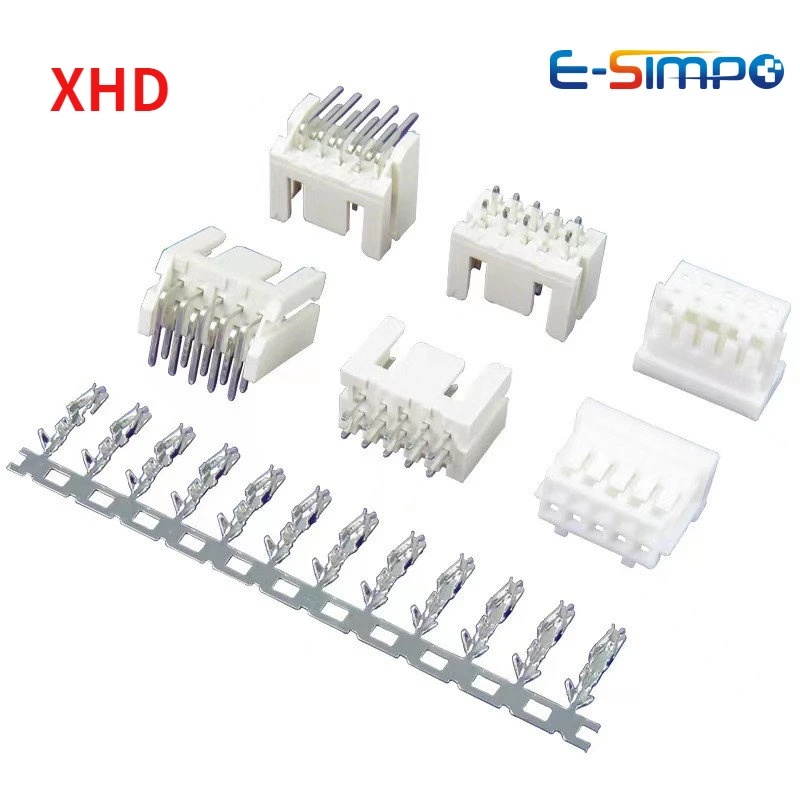 20PCS XHD 2.5mm 2x2P/3/4/5/6/7/8/9/10PIN Double Row Straight Right Angle Wafer Plug Housing Connector