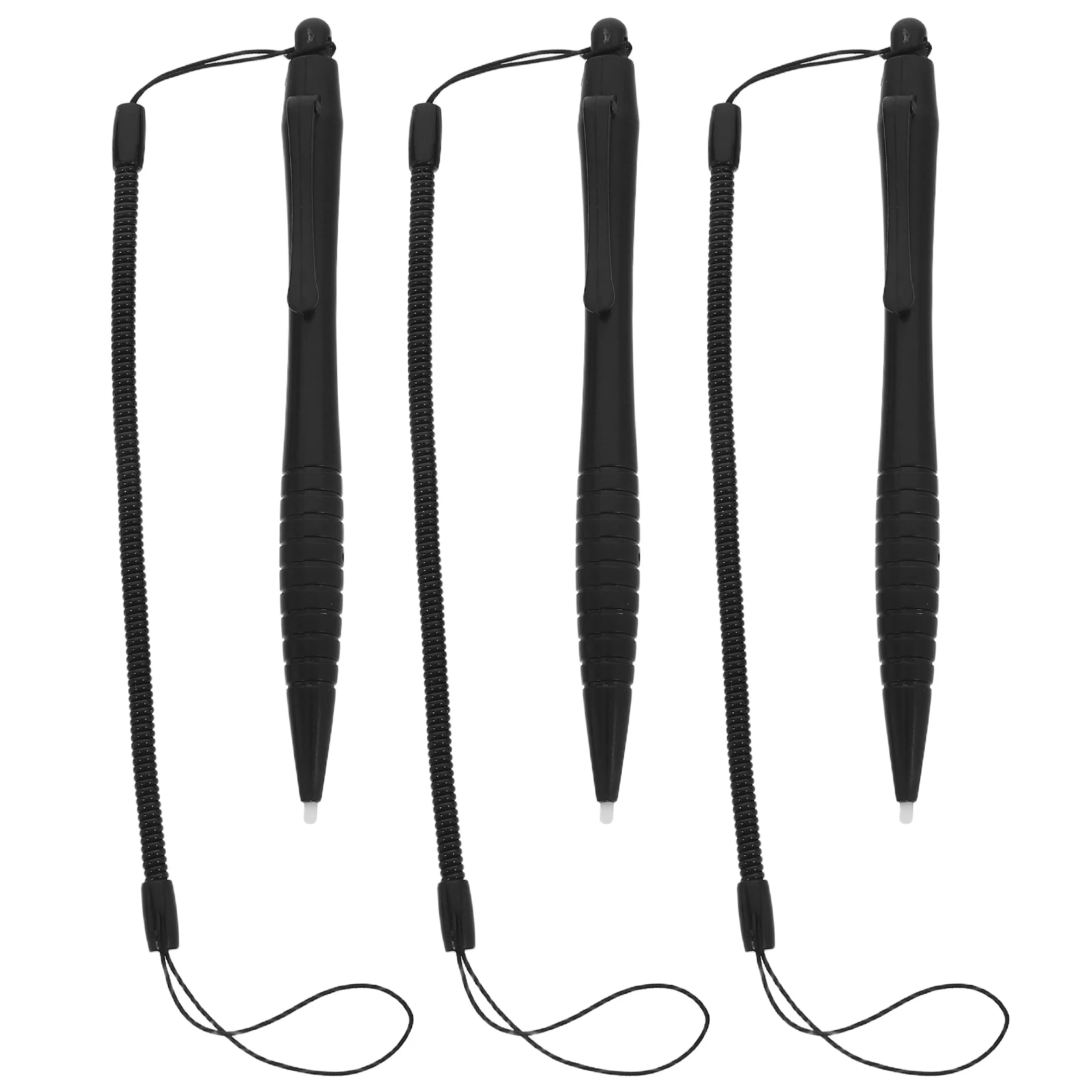 

3pcs Resistive Screen Pens Abs Hard Tip Drawing Board Ropes Mobile Phone Stylus Antiloss Lanyard Tablet Pen Strap Scratch Proof