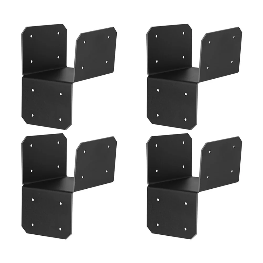 Home Renovation Steel Brackets Joist Anchor Connector Brackets Secure Support Stability Enhancement Black Finish