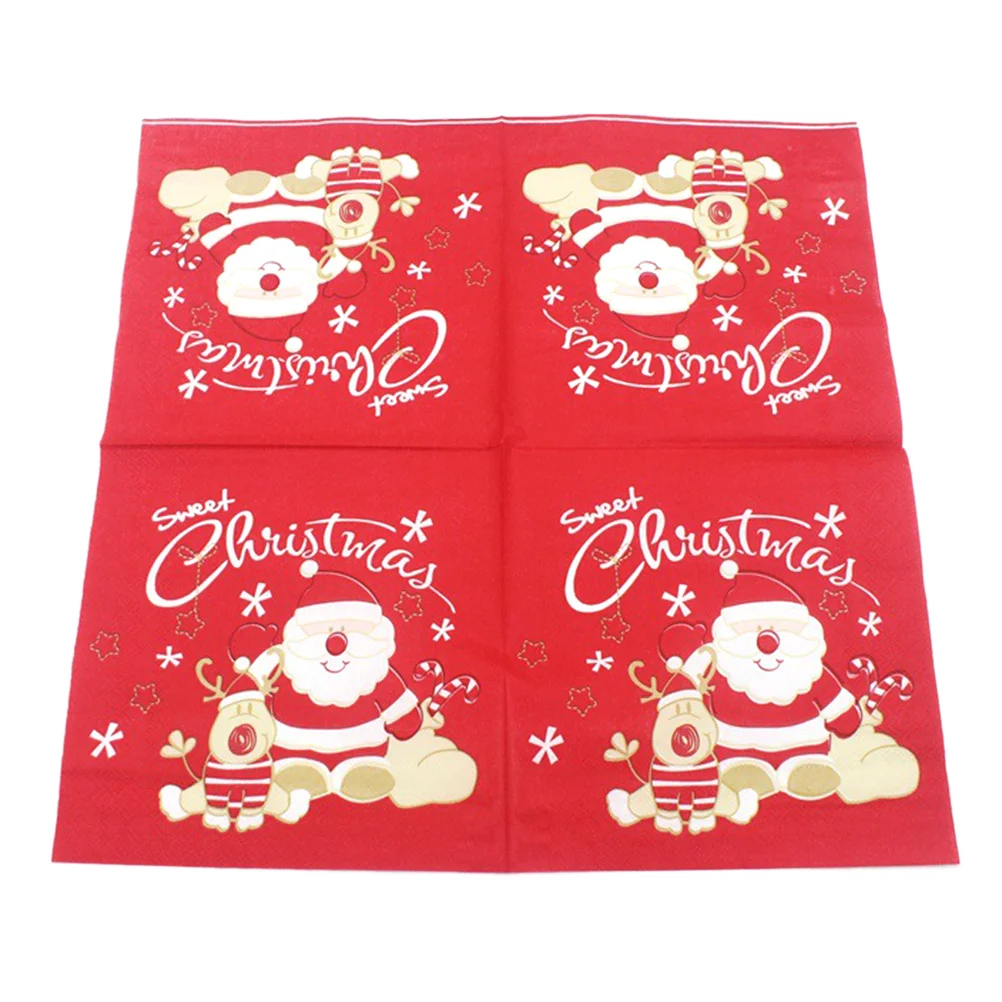 20 PCS Mesa de Jantar Guardanapo de Papel Jantar Festa de Natal Carta Toalha de Tecido Guardanapos