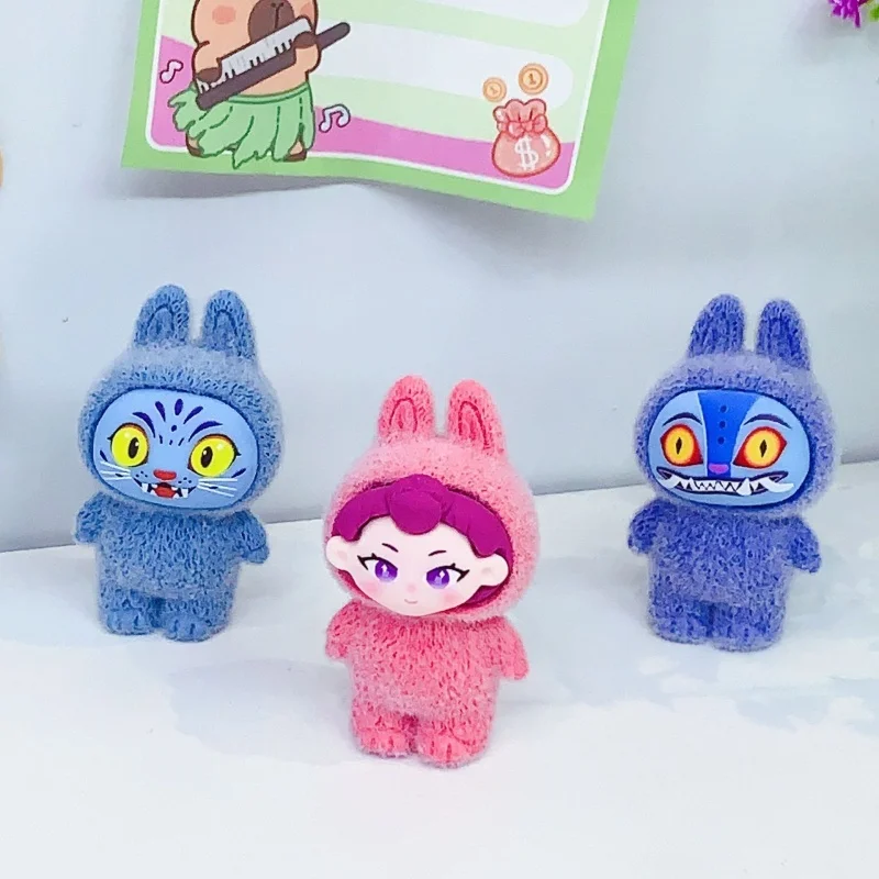 Anime KPop Devil Hunter Flocking Figure Doll Blind Box Kawaii Desktop Figurine Decor Mystery Boxs Figures Toy Kid Christmas Gift