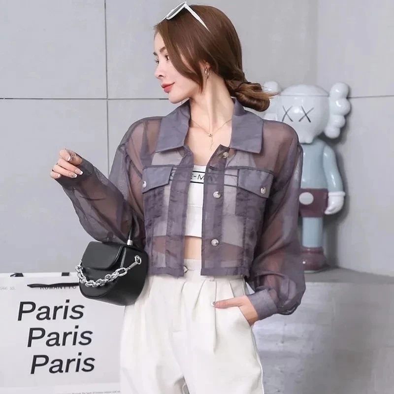 Stylish Solid Color Pockets Button Casual Chiffon Shirt Female Clothing 2024 summer New Oversized Loose Tops Commute Blouse