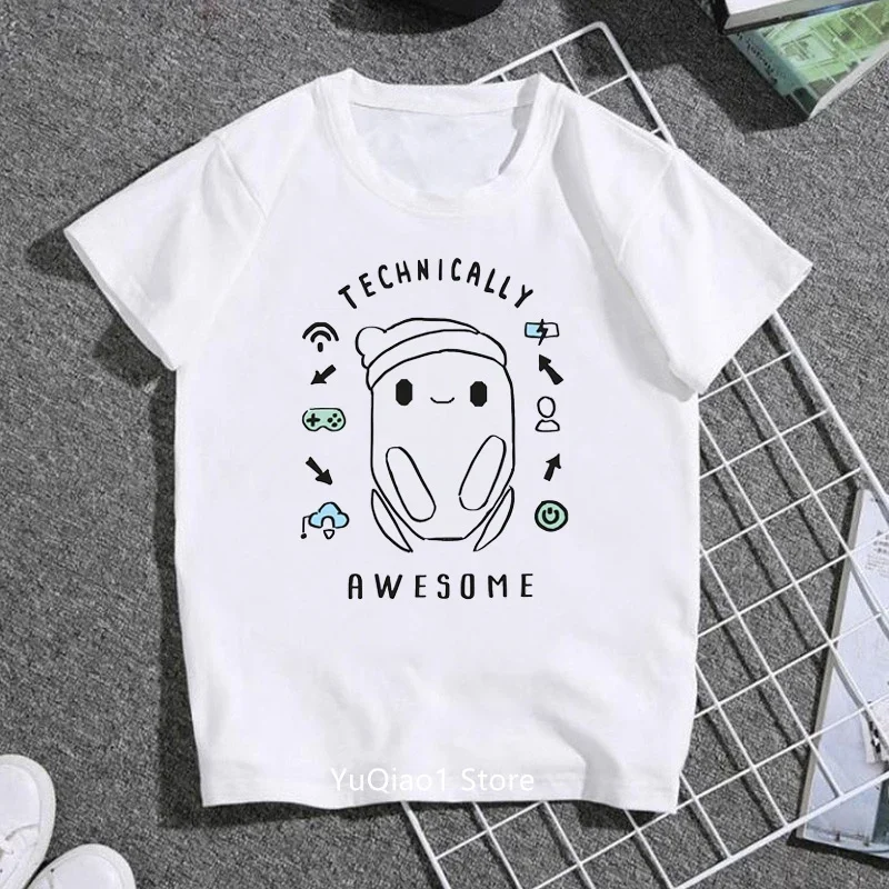 

Cute Print Tee Shirt Lovely Rons Gone Wrong T-shirt Summer Top Kids Boy Girl T Shirt White Casual Short Sleeve Graphic Tshirts