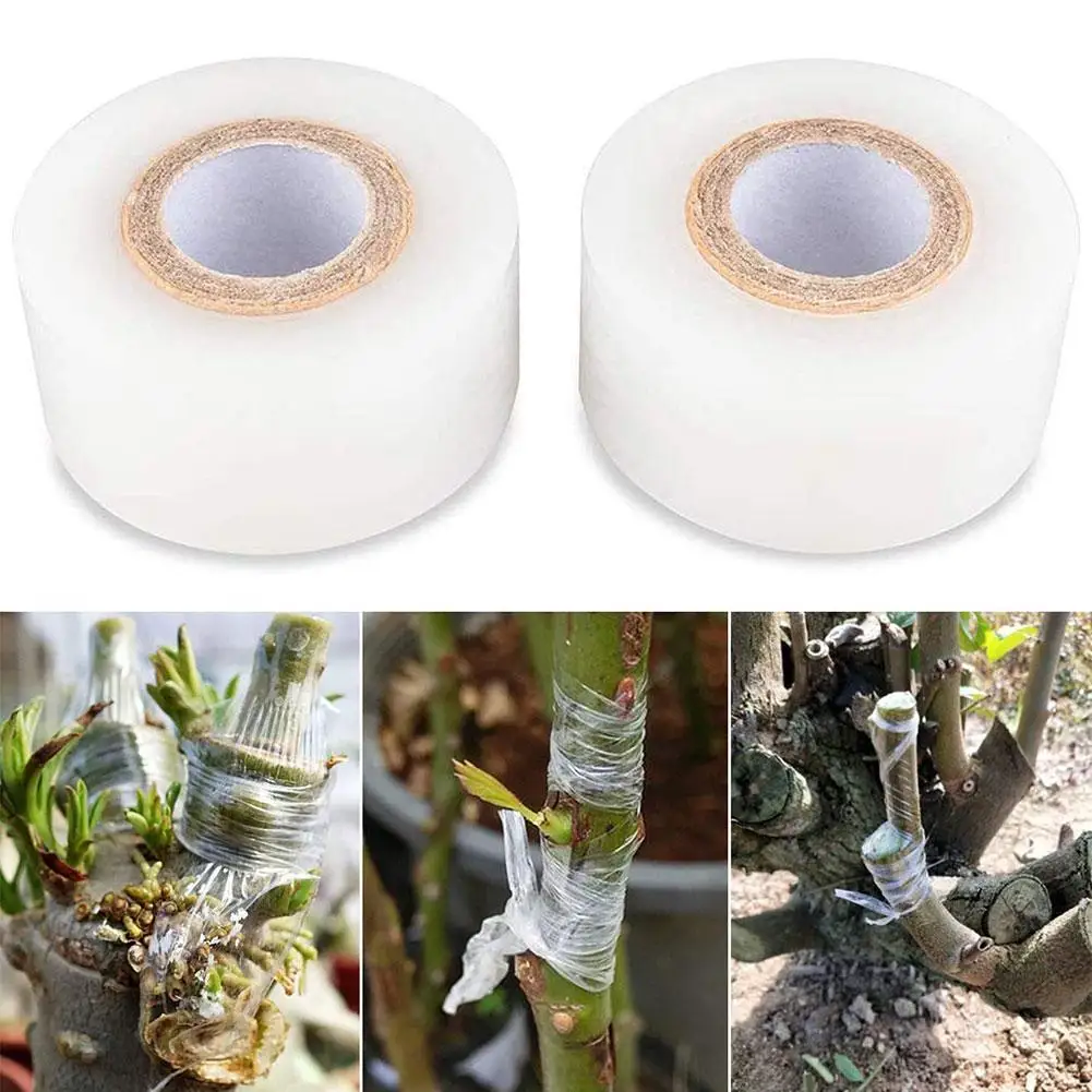 3/4*200m Nursery Grafting Tape Roll Stretchable Self-Adhesive Degradable Parafilm Plant Tape Pruning Grafting Transparent G D0G2