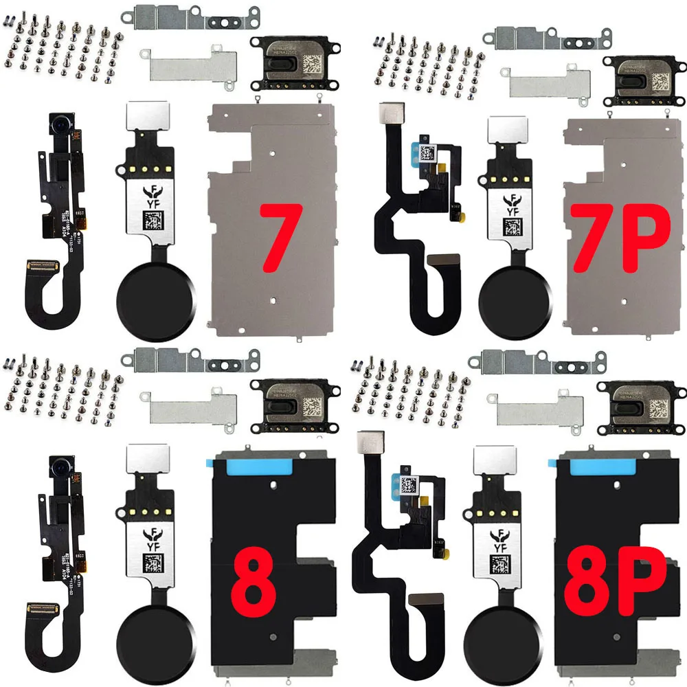 Full Set Lcd Parts Replacement For iPhone 6 6s 7 8 Pllus Front Camera Front Camera Home Button Flex Cable Ear Speaker Full Screw