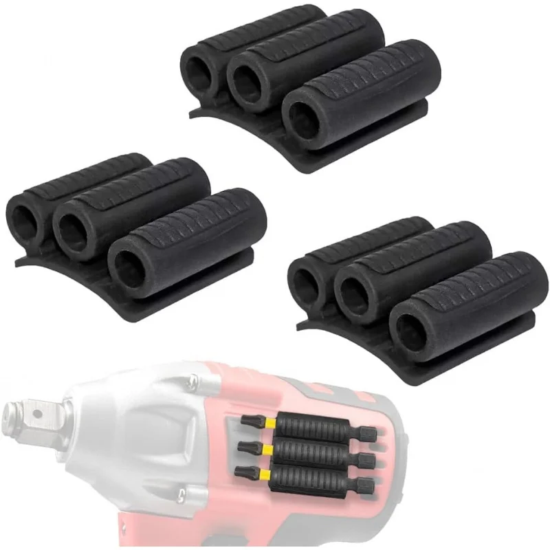 3pcs Universal Fit Drill Bit Holders Impact Drivers and Drills, Sleeve Organizer Strong Adhesive Attach to