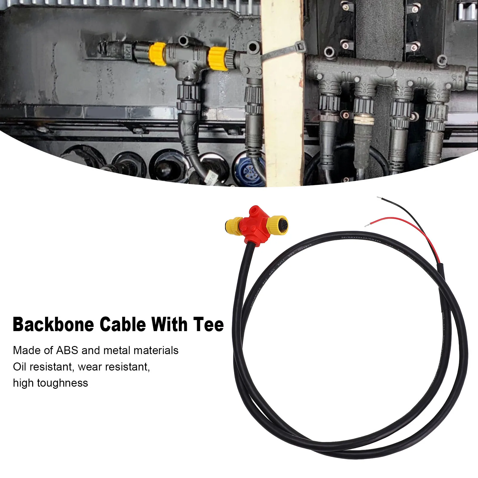 

for NMEA 2000 Power Cable with Tee Professional 3.28ft Long 5 Stable Connection Marine Backbone Cable for Navico Networks