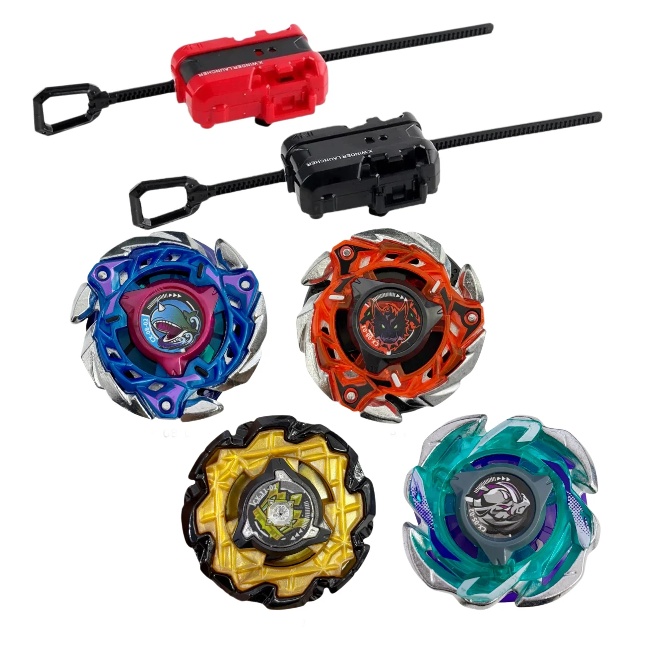 

Various styles of combat kit gyro toys, including 4 gyroscopes and 2 transmitters, UX CX BX series.