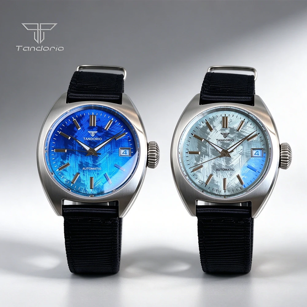 TANDORIO 200M Waterproof 36MM Dive Miyota Mechanical Watch for Men Blue Purple Pink Dial AR Domed Sapphire Crystal Lady Watches