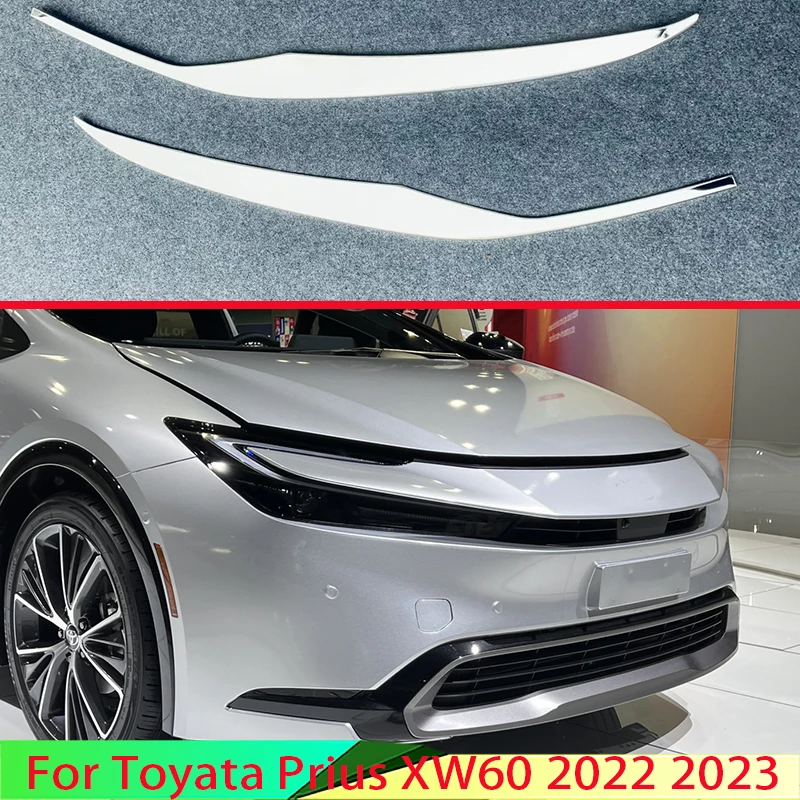 For Toyata Prius XW60 2022 2023 Car Accessories Stainless Steel Front Head Light Headlight Lamp Cover Trim Molding Frame