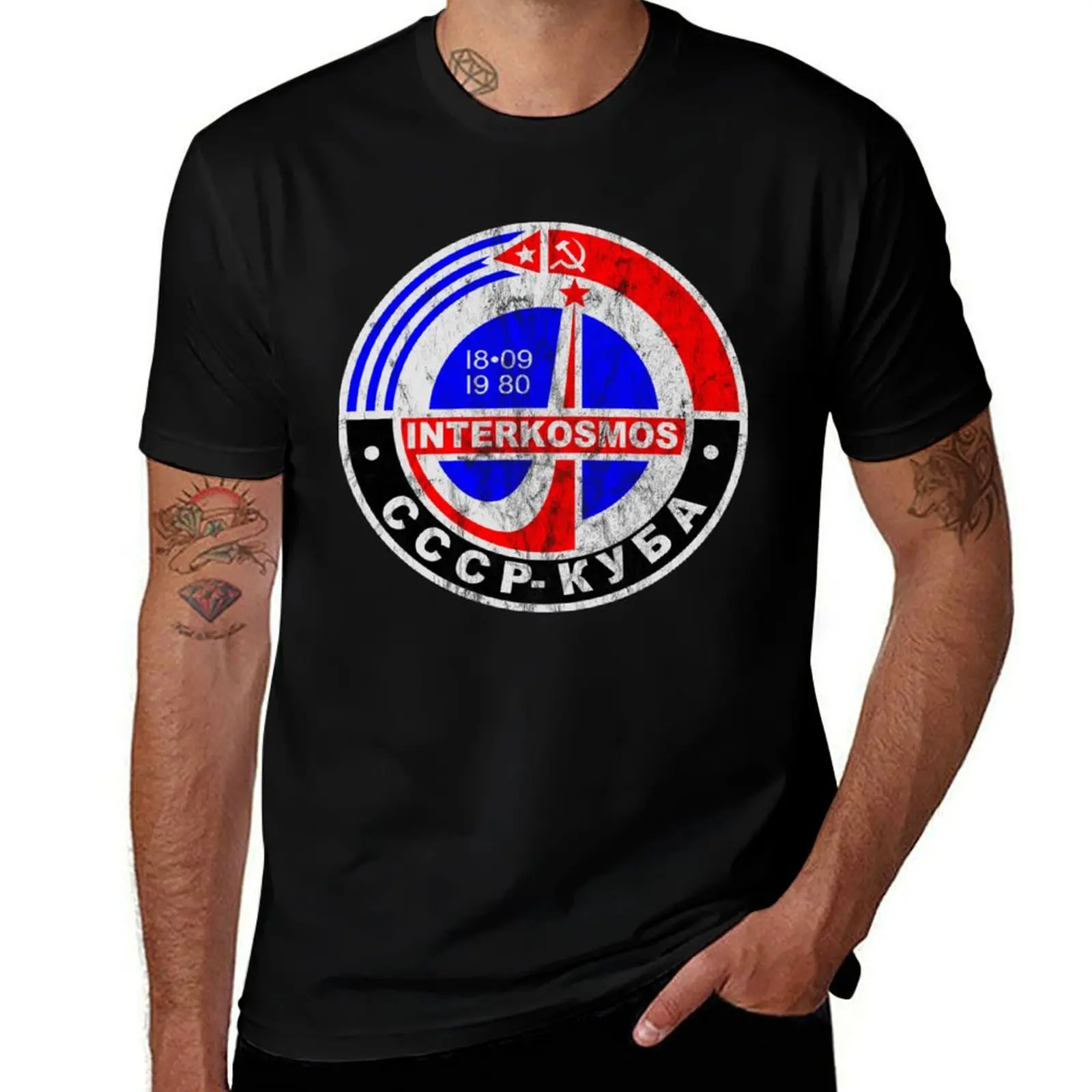 shirts Space funny cotton cotton for t t Interkosmos pack t shirts man T-Shirt Russian shirt Program Logo funny cotton