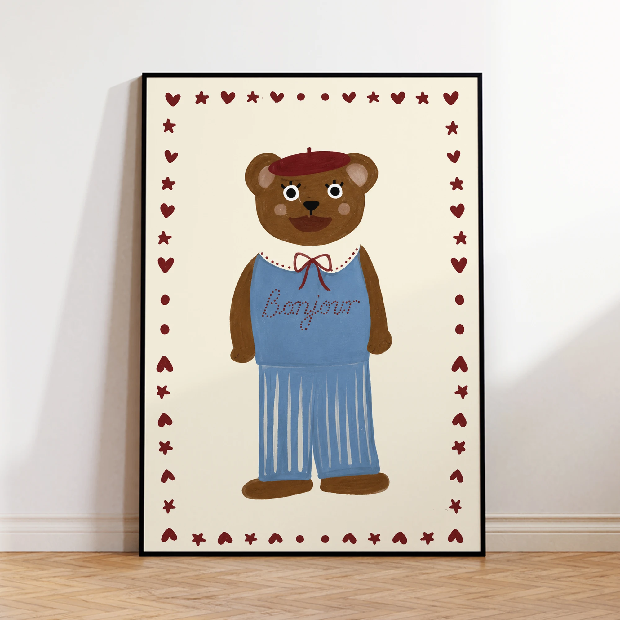 Desenho animado francês bonjou - Home Decor Canvas avaliação e preço