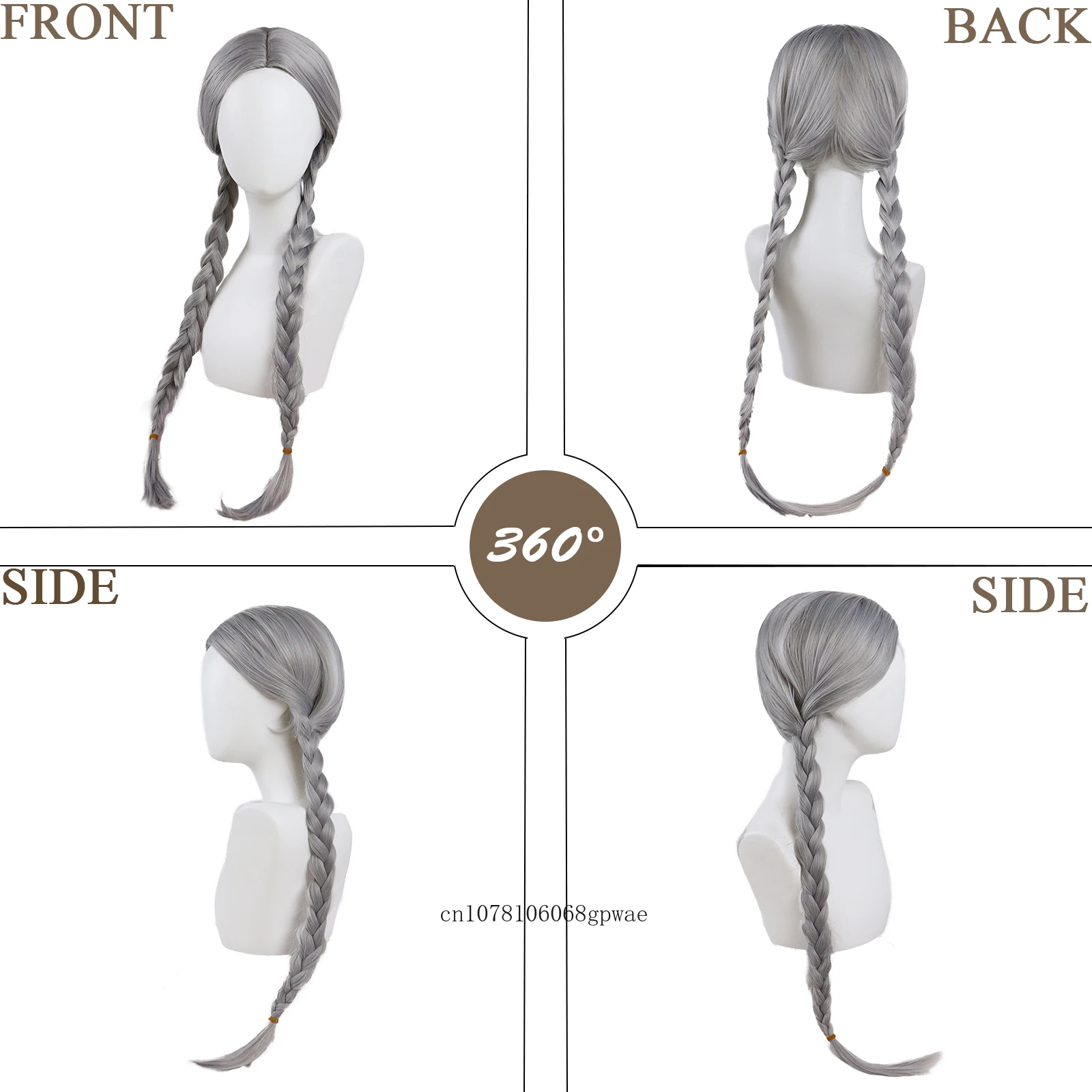 شعر مستعار اصطناعي مضفر هيبي للرجال فضي رمادي للرجال شعر مستعار ويلي نيلسون 60s الروك الرجل العجوز نمط مهرجان الموسيقى الهالوين #3