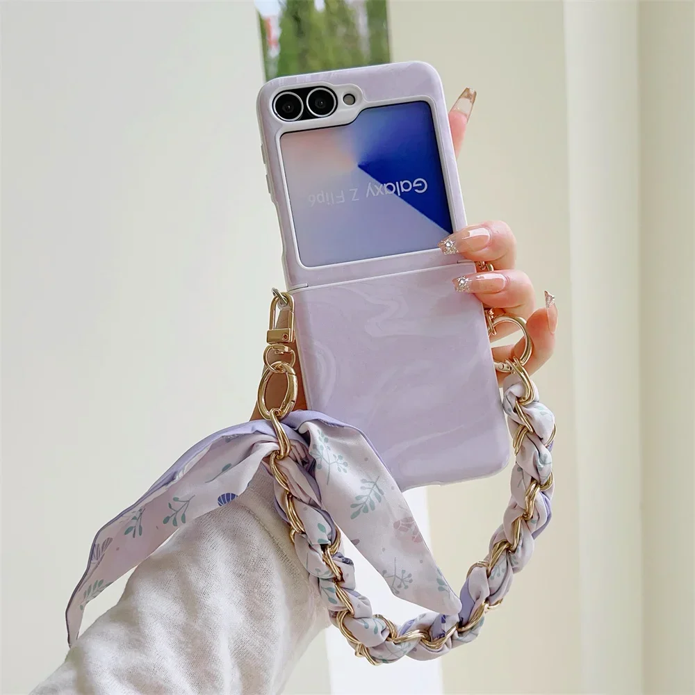 

Wrist Strap Phone Case for Samsung Galaxy Z Flip 6 5 4 3 Flip6 Flip5 Flip4 Flip3 Shockproof Protective Cover
