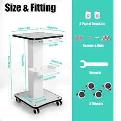 3 Tier Iron Trolley Stand Beauty Salon Stand Rolling Cart For Cavitation IPL Beauty Machine Assembled Cart Salon Holder