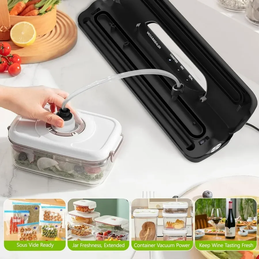 Full Automatic Food Sealer Machine with External Vacuum System for Efficient Food Preservation in Kitchen Compact Design with F