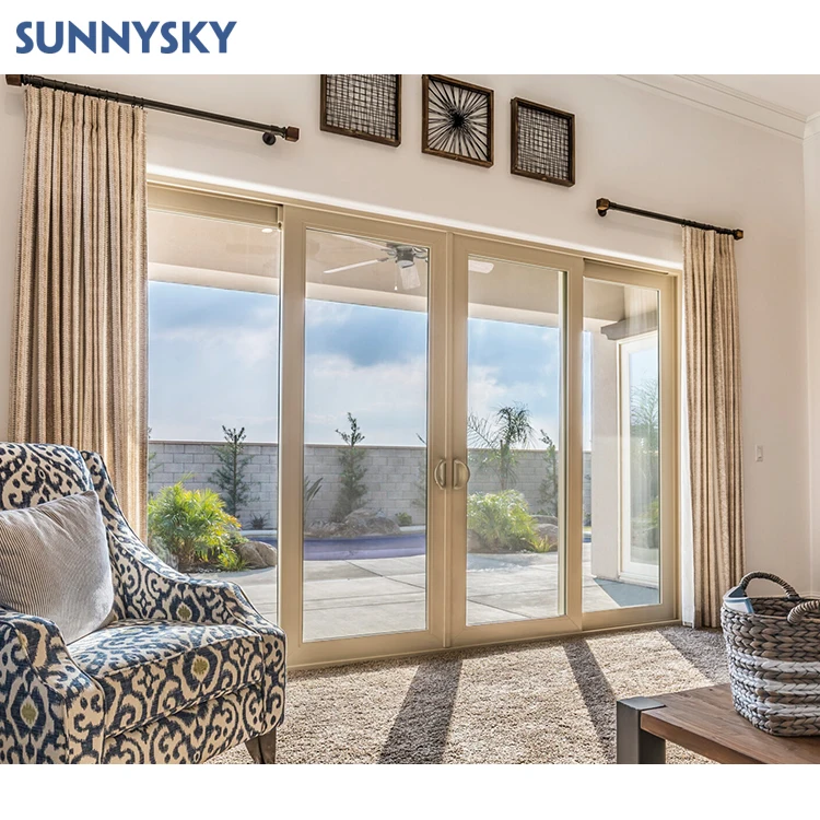 

Sunnysky Custom Plexiglass Sliding Aluminium Glass Door Frameless Aluminum Interior Noiseless Sliding Door