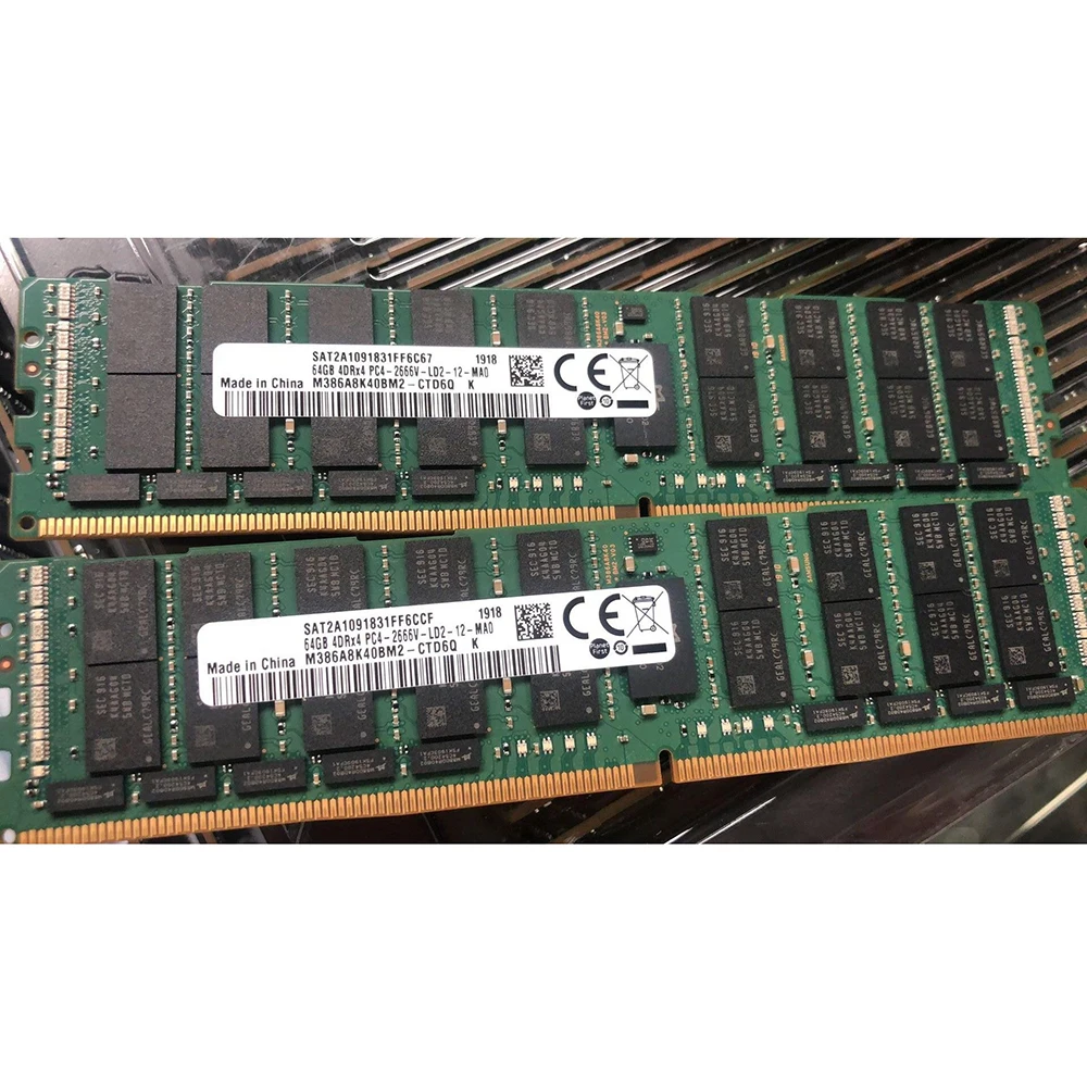 

1PCS RAM 64GB 4DRx4 DDR4 2666 PC4-2666V Server Memory For Samsung M386A8K40BM2-CTD6Q