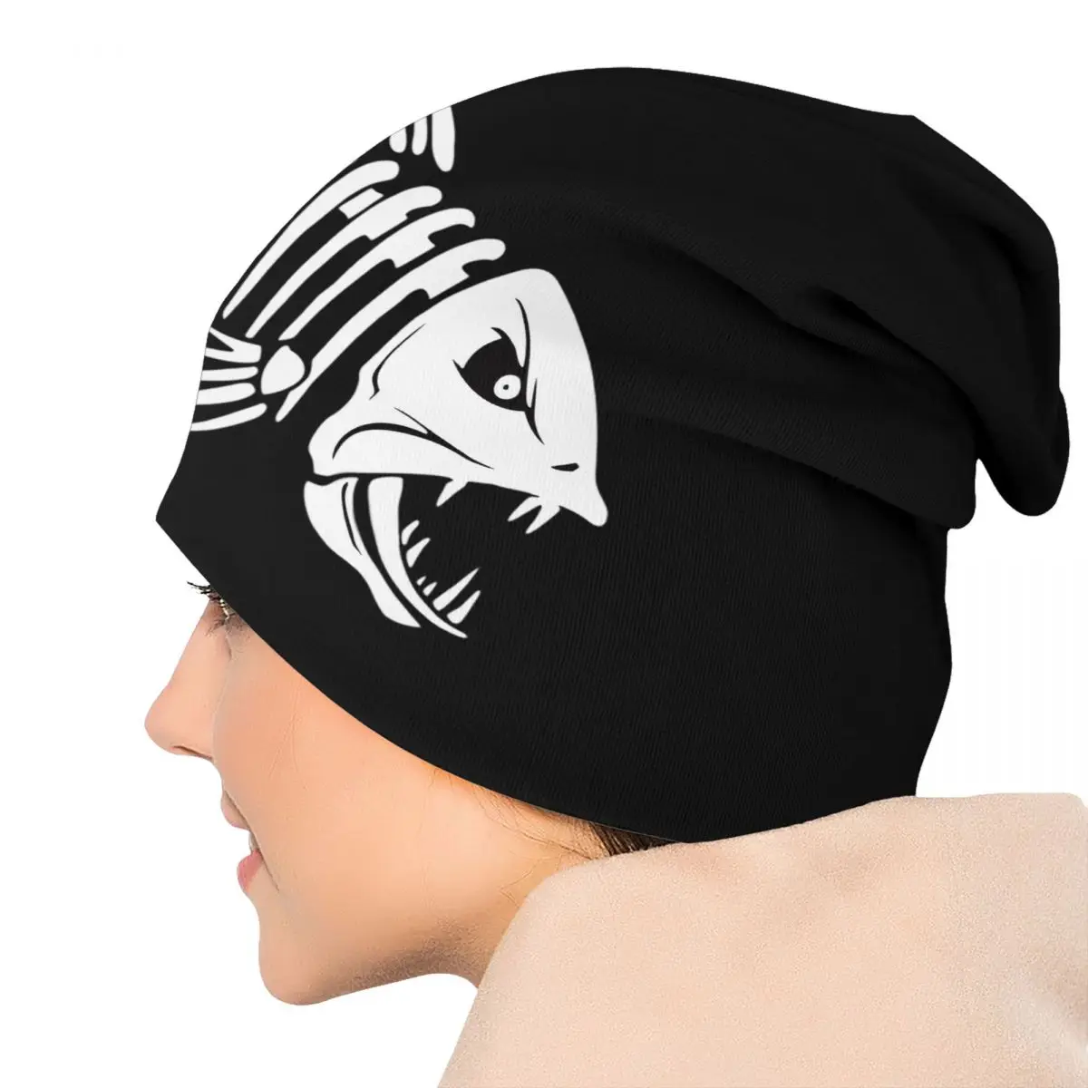 Fish Bone Fishing Skeleton Skullies Beanies Caps For Men Women Unisex Cool Winter Warm Knit Hat Adult Bonnet Hats