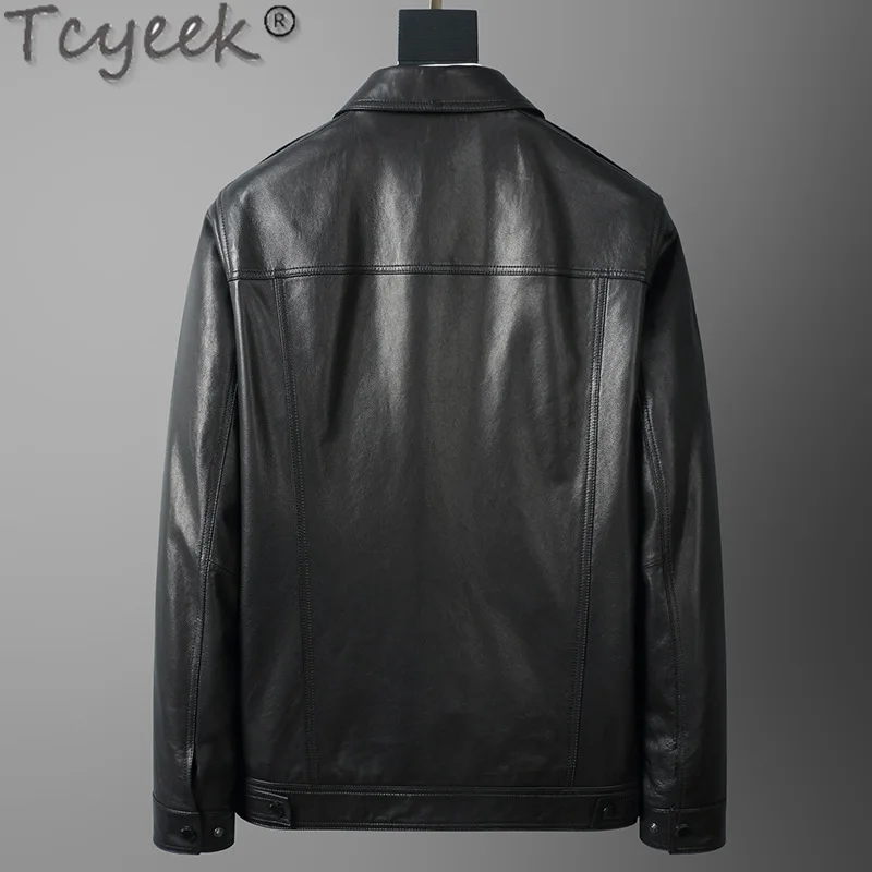 Tcyeek Genuine Leather Jacket Men high-end goatskin Coat Men's Leather Jackets New Style Spring Autumn Clothes Jaqueta Couro