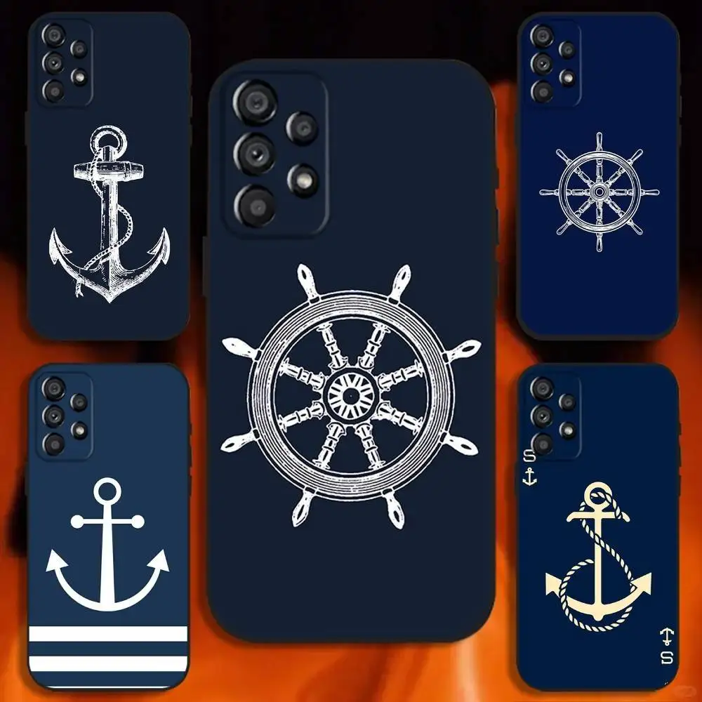

Anchor Boat Ship Wheel Phone Case For Samsung Galaxy A20,A21s,A22,A31,A32,A52,A53,A72,73,A80 Soft Black Cover