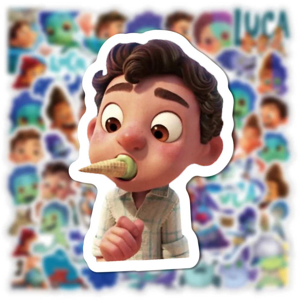 10/30/50pcs Disney Cartoon Luca Pixar Anime Graffiti Stickers for Laptop Skateboard Bike Luggage Waterproof Cute DIY Decal Toys