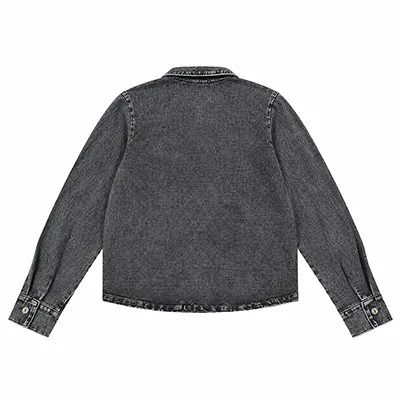 Herbst-Winter Denim Schwarz Kinderbekleidungsset - Familien-Matching-Outfits für Jungen und Mädchen mit Hemd und Strampler – Detail 24