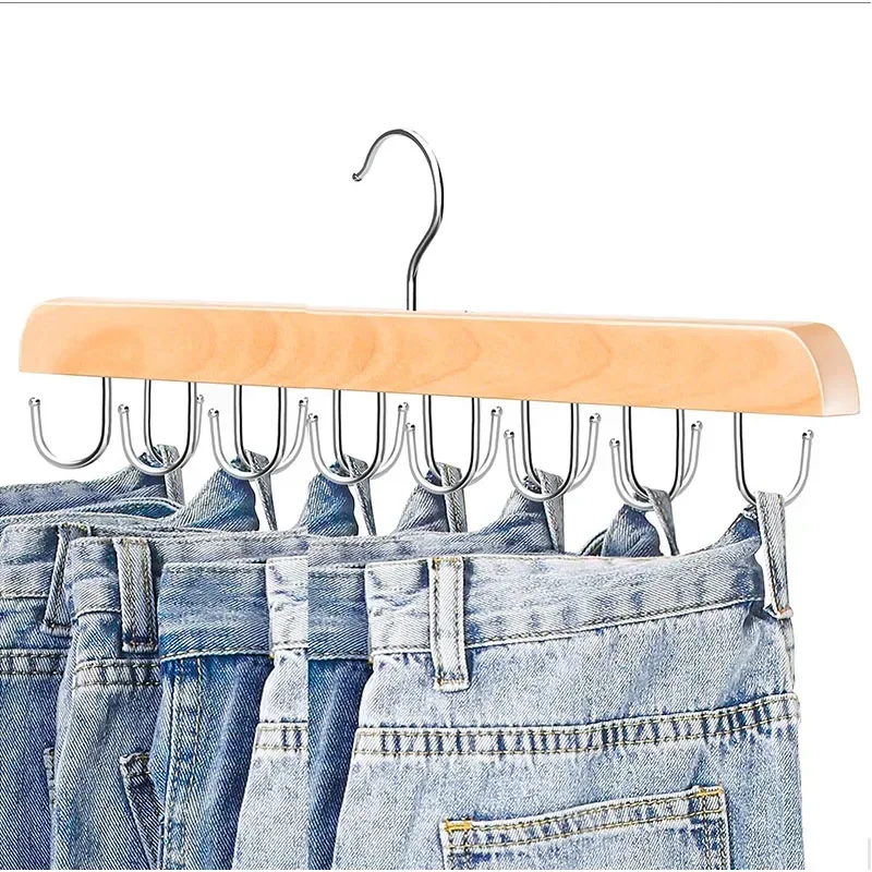 1pc Belt Ties Storage Hangers Hats Bra Clothing Hanging Hooks Household Wardrobes Double-sided 14 hooks Multifunctional Hanger