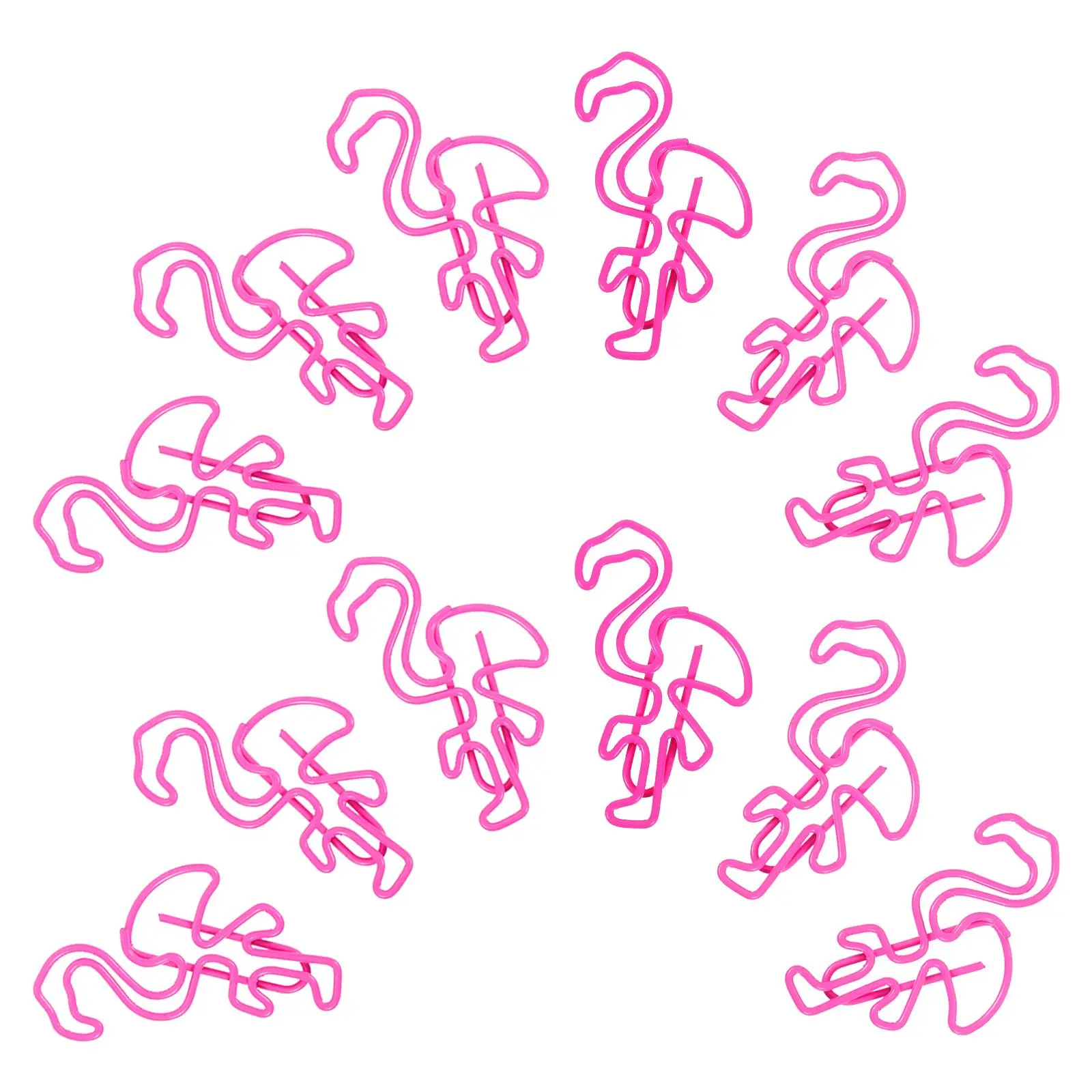 30 Pcs Flamingo Paper Clips Cartoon Metal Office School Supplies Colorful Stationery Jumbo Bookmark Durability Practicality