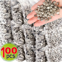 100PCS Tibetan Silver Mixed Pendant Animals Charms Beads for Jewelry Making Bracelet Earrings Necklace DIY Craft Art Charms