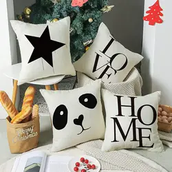 Love Home Panda Linen Cushion Cover for Car Living Room Sofa Bedroom Home Decor, 40x40 45x45 50x50 60x60 Pillowcase