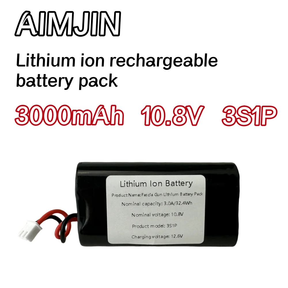 3S1P 10.8V 3000mAH 18650 Rechargeable Lithium-Ion Batteries,for Fascia Gun Massage Gun