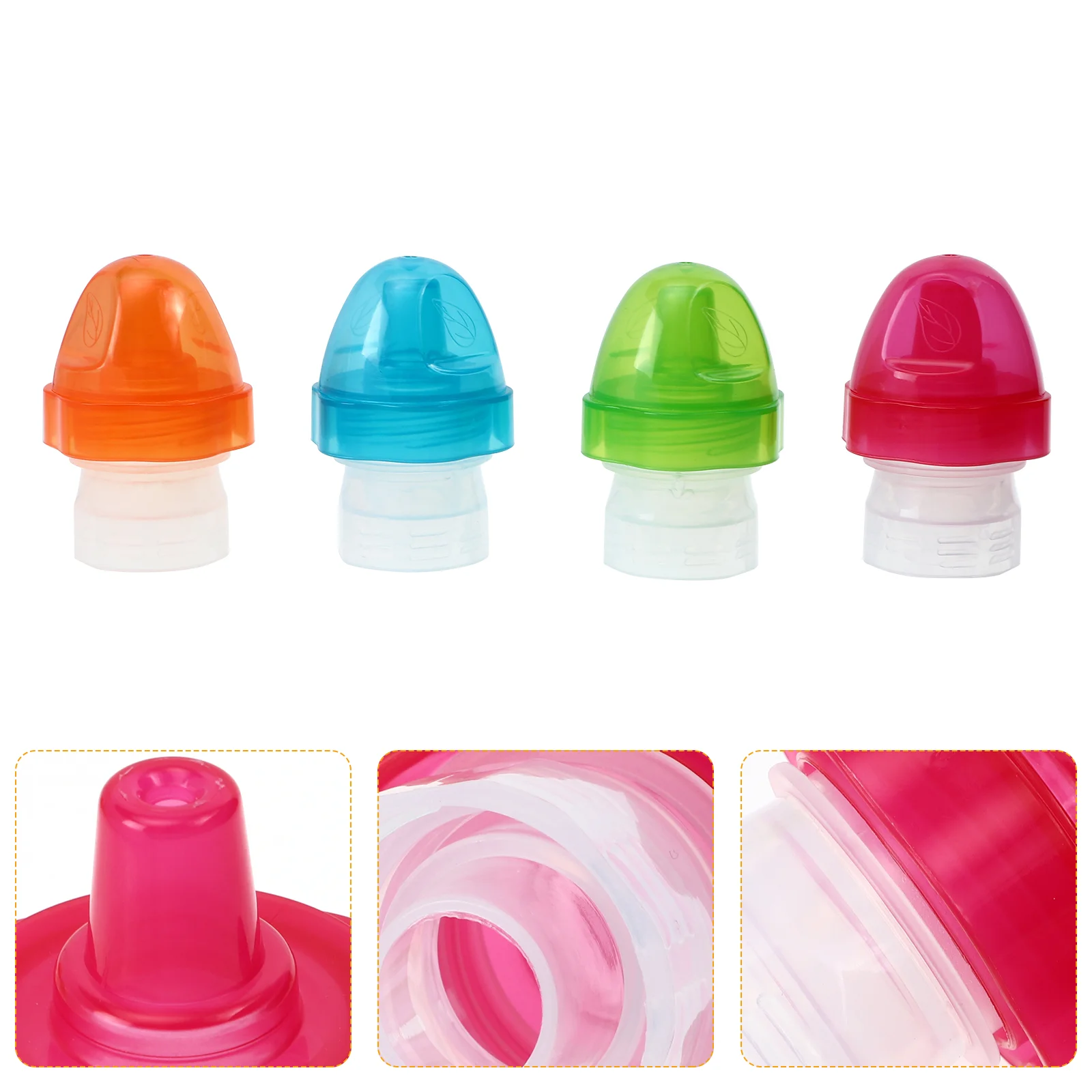 4 Pcs Conversion Cover Water Bottle Adapter Baby Bottles Spout for Beverage Lid Toddler Caps Screw Child