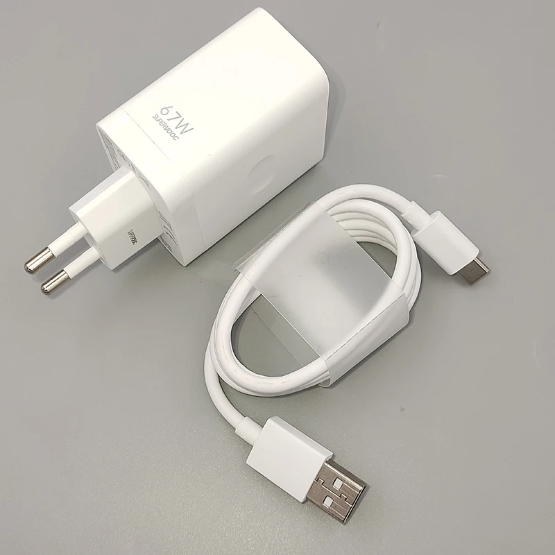 OPPO Supervooc Charger 67W EU US Fast Charging Power Adapter Usb Type C Cable For OPPO K10x K10 Pro Reno 11 10 9 8 SE Find N2 N3