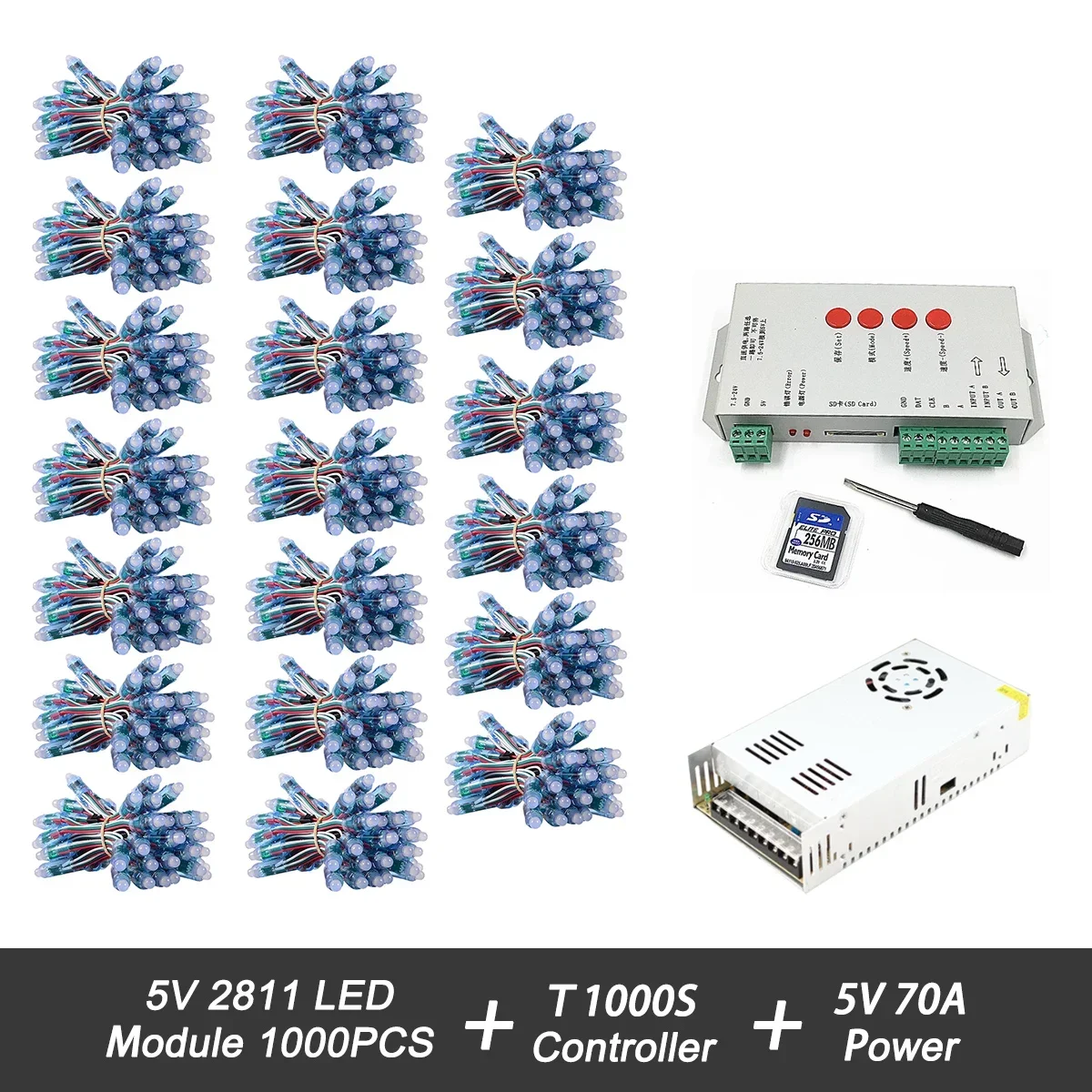 12mm DC5V WS2811 IC RGB Full Color Digital Pixel Light LED Module IP68 Waterproof Christmas String Light Full Kit