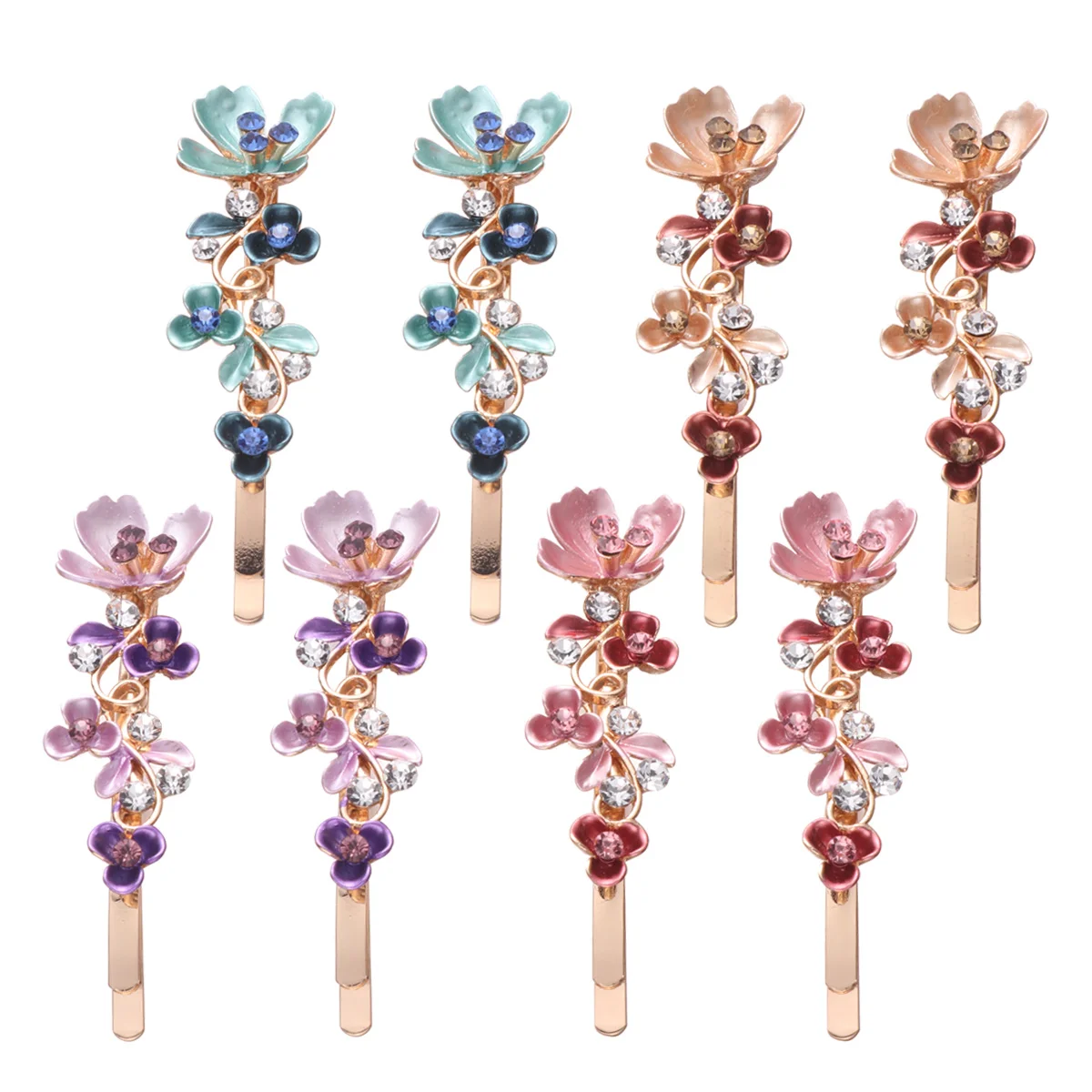 

8 Pcs Bridal Hair Accessories Simple Barrette Clips Artificial Bridesmaid Bobby Pins