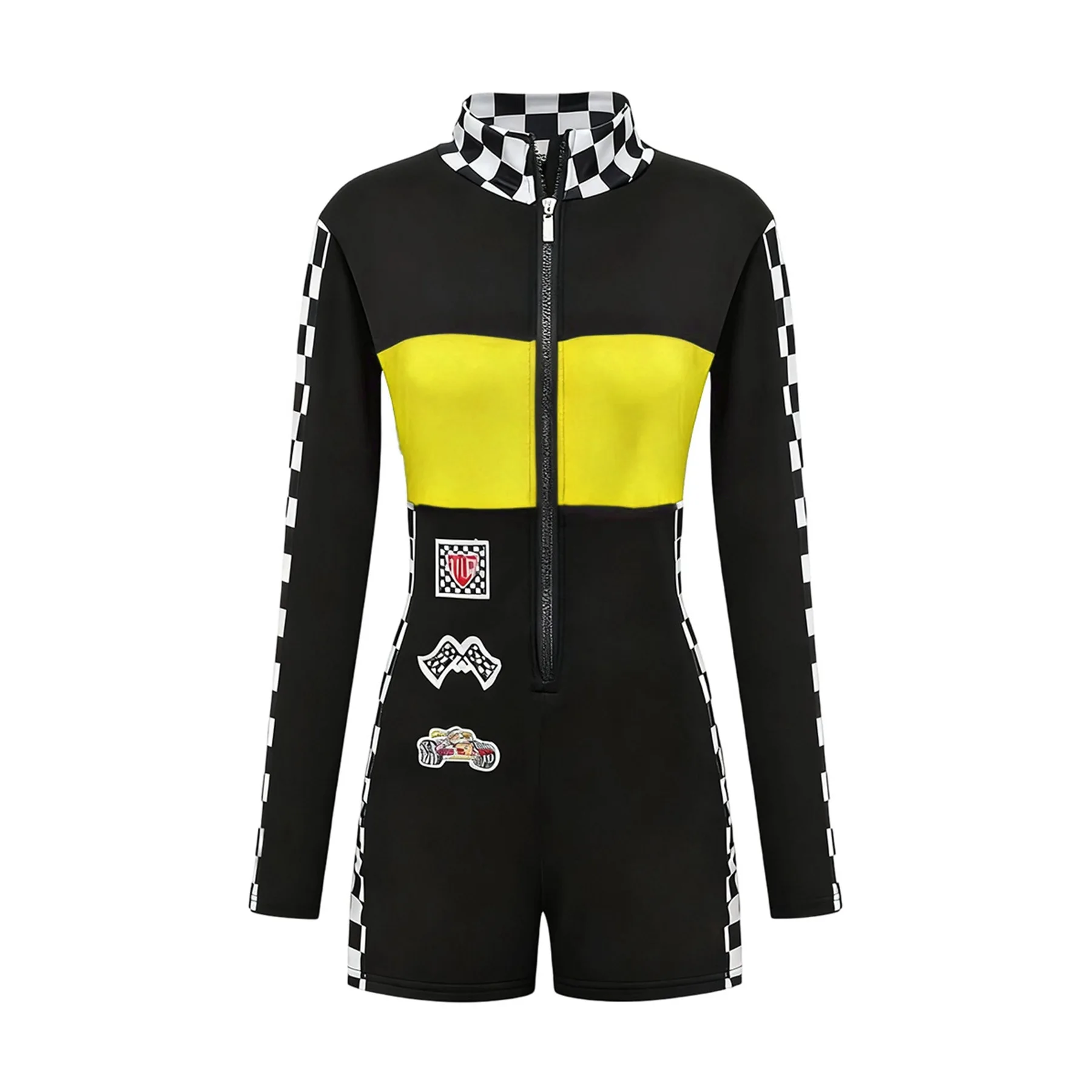 Damen Racer Cosplay Kostüm Mode Sexy Racing Queen Cosplay Uniform Anzug Einteiliger Trainings-Rennanzug Halloween-Kostüm – Detail 4