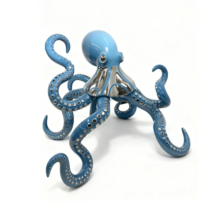 ※a Artistic Hand-painted FRP Octopus Sculpture with Modern Design for Outdoor & Indoor Use