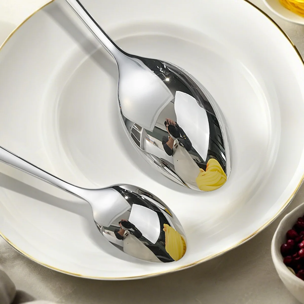 New Luxury Cutlery 18/10 stainless steel 304 Flatware Set For 6 Dinnerware Set Silver Drop Shipping