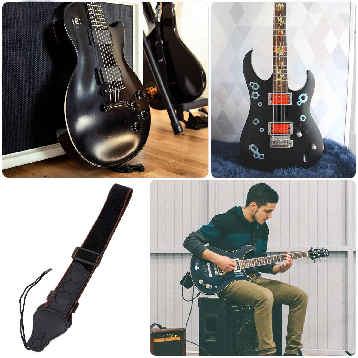 

Guitar Strap Gitara Accecories Parts Acoustic Accessories Guitars Straps Shoulder Belt Multifunction Tuner