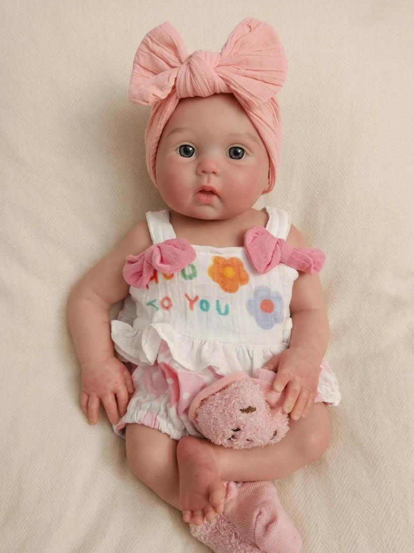 18‑Inch Full Silicone Collectible Doll, Open Eyes Design, Lifelike Realistic Texture, Flexible Poseable Body for Display