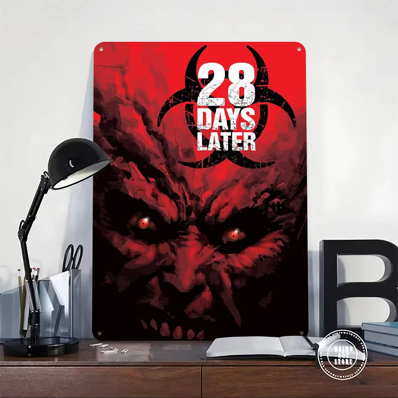 28 Days Later 3D Texture Metal Poster Customized Wall Art Tin Sign Gift for Mancave Office Decor Room Home Decoration Luxury