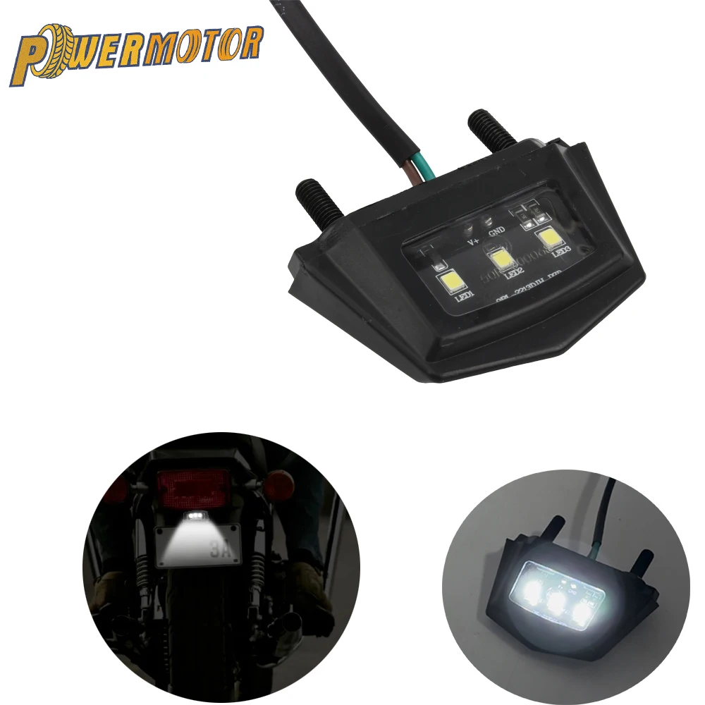 

Powermotor For KTM Dirt Pit Bike Motorcross LED Mini License Plate Light Universal Waterproof Moto Accessories